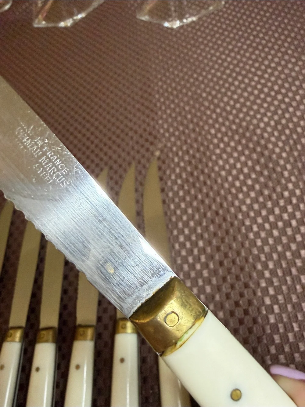 Vintage set of Neiman Marcus Made in France serrated knives